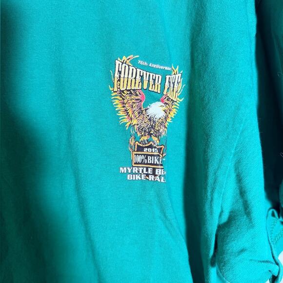 Gildan Teal Graphic Harley Davidson Bike Week Tee Shirt - Picture 4 of 4